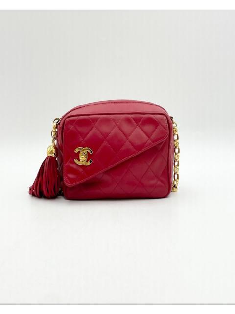 CHANEL Chanel No.2 Red Bias Flap Mini Chain Crossbody Bag