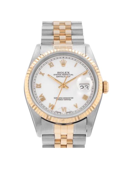Pre-owned Rolex Datejust 36 Automatic Chronometer White Dial Men's Watch 16233 WRJ