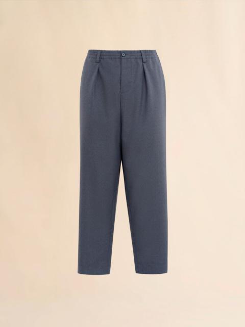 Marni GREY TROPICAL WOOL TROUSERS WITH DRAWSTRING WAIST