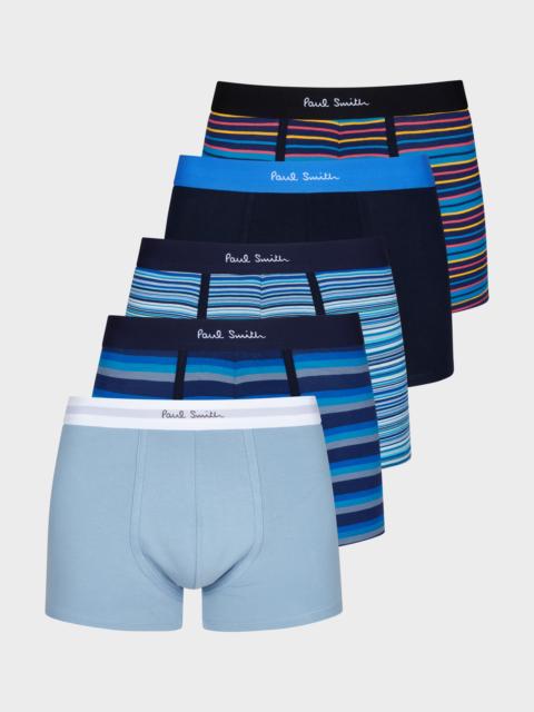 Paul Smith Stripe and Plain Mixed Boxer Briefs Five Pack