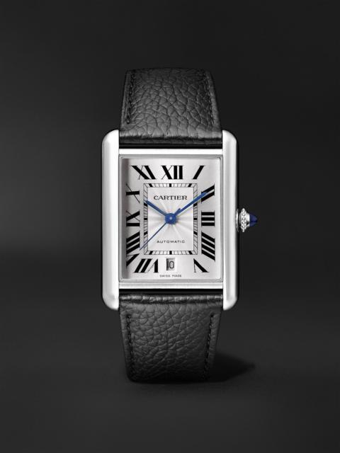 Cartier Tank Must Extra-Large Automatic 41mm Stainless Steel and Leather Watch, Ref. No. WSTA0040 White