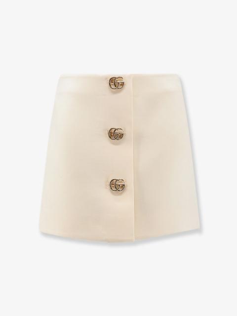GUCCI Gucci Wool Crêpe Skirt With Double G Button