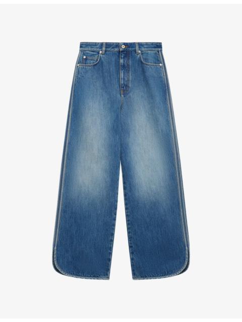 Loewe Piped-Trim Loose-leg Mid-Rise Denim Jeans