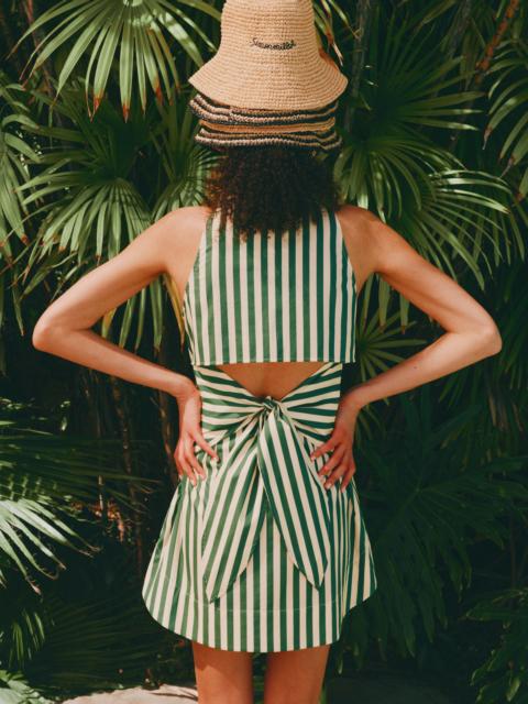 SIMONMILLER Loch Sleeveless Mini Dress in Gummy Green/Ecru