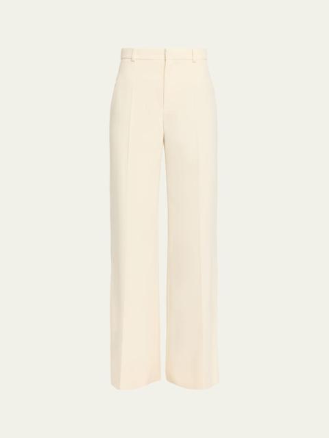 Chloé High-Rise Wide-Leg Wool Trousers