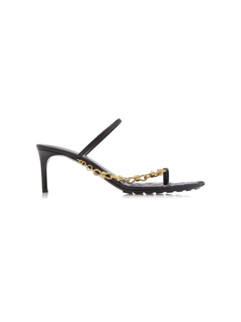 Bottega Veneta Leaf Leather Sandals black