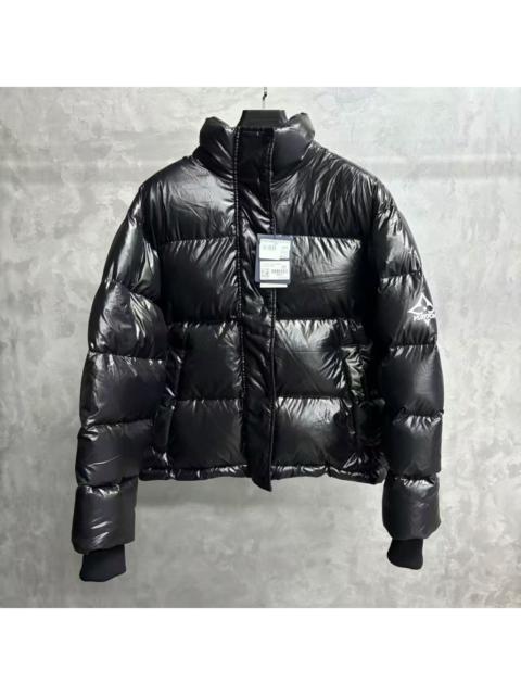 Louis Vuitton Louis Vuitton Solid Black Glossy Long-Sleeve Hooded Down Jacket