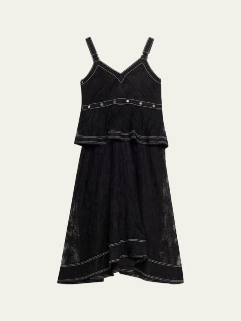 3.1 Phillip Lim Sleeveless Layered Lace Midi Dress