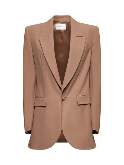 Saint Laurent Women Beige Silk Crêpe Blazer