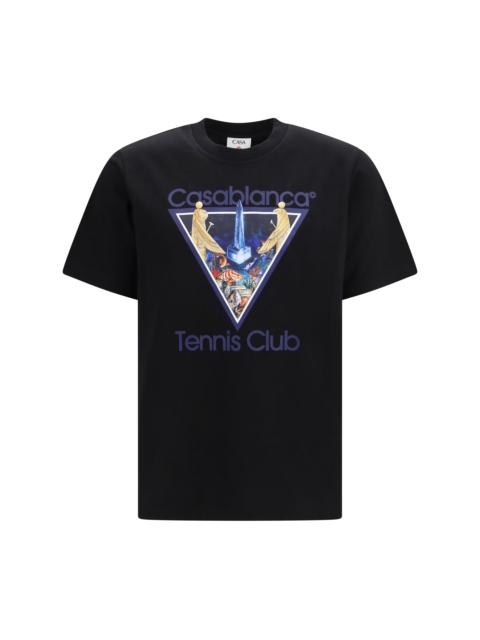 CASABLANCA Casablanca Tennis Club Monde Perdu Print T-shirt Black