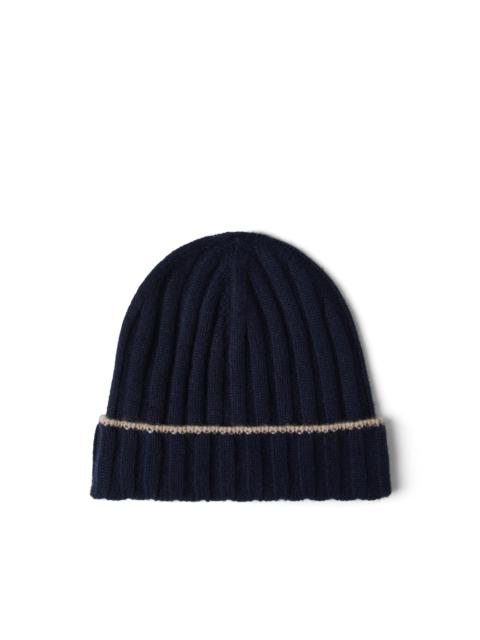 Brunello Cucinelli Brunello Cucinelli Cashmere rib knit beanie in Navy Blue at Nordstrom