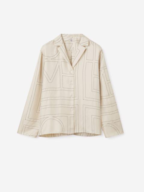 MONOGRAM SILK BLOUSE