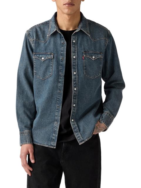 Levi's levi's Barstow Snap-Up Weatern Shirt in Freeport Brown Weft at Nordstrom