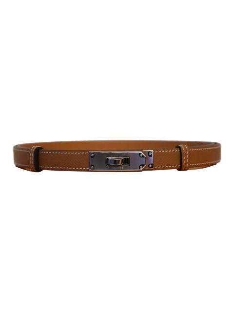 Hermès Hermes Epsom Kelly Belt Silver Hardware Gold Brown