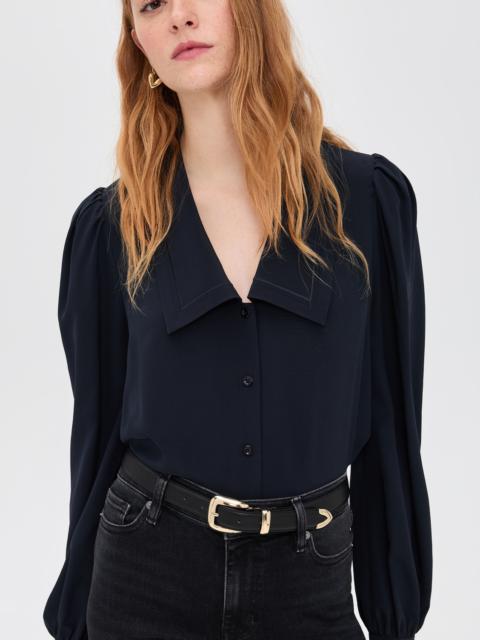 FRAME The Long Sleeve Silk Sailor Blouse
