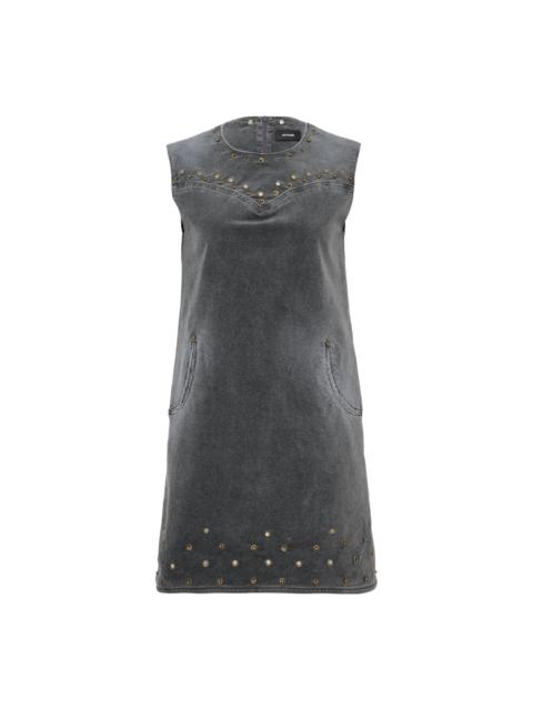 We11done Charcoal Washed Velvet Mini Dress