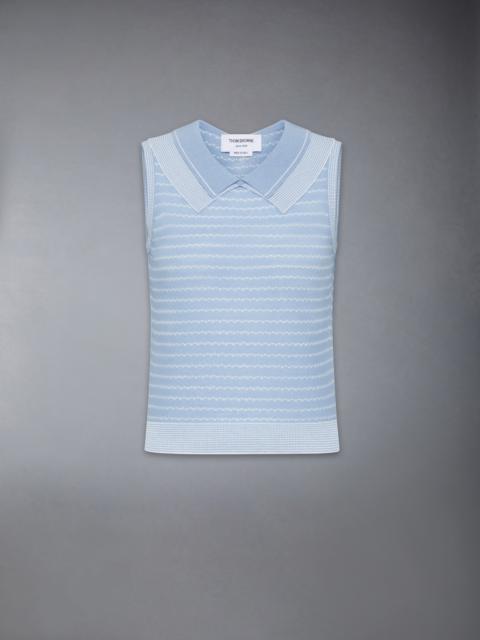 Thom Browne STRIPED TUCK STITCH SHELL TOP