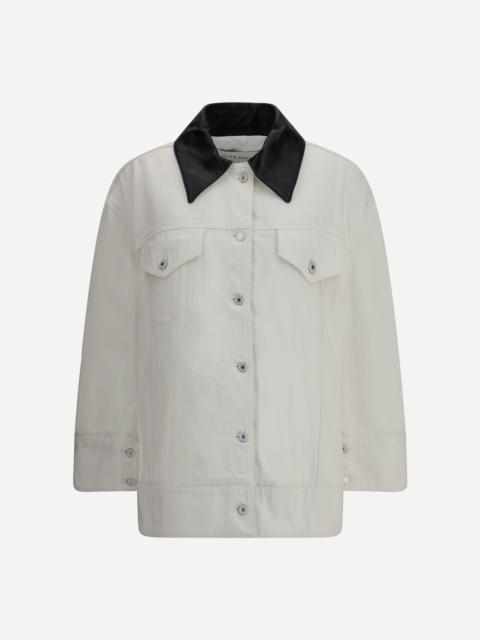 Givenchy Denim Jacket With Leather Collar