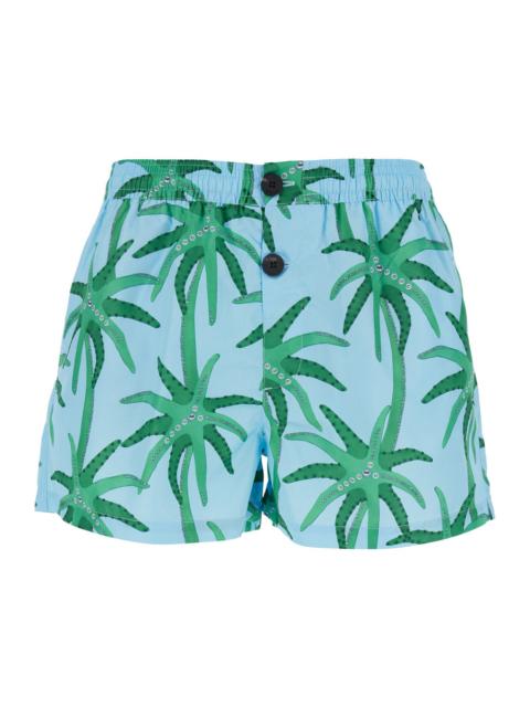 JACQUEMUS Jacquemus Men 'Le Maillot Puntini' Light Blue Swimsuit With Elastic Waist And All-Over Print In Tech