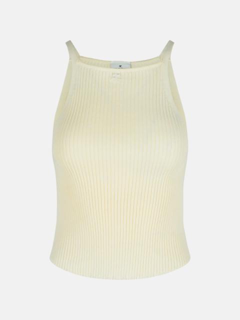 courrèges IVORY VISCOSE BLEND TOP