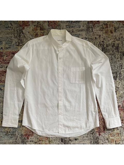 Sulvam - asymmetry detachable collar buttonup shirt cotton white