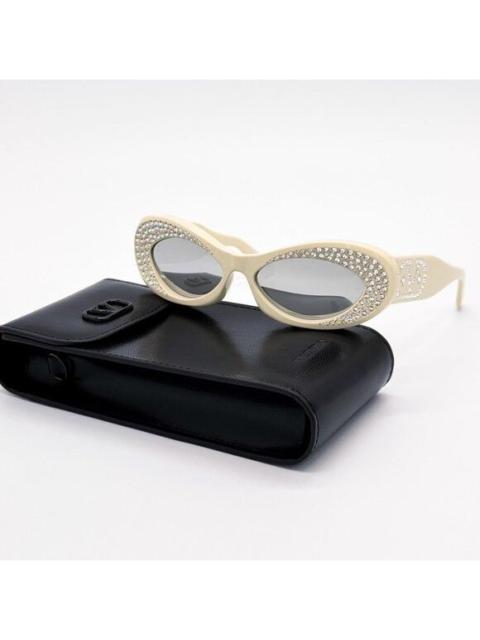 Valentino NEW VALENTINO SUNGLASSES VLS-178E IVORY/BLUE OVAL WOMEN EYEW