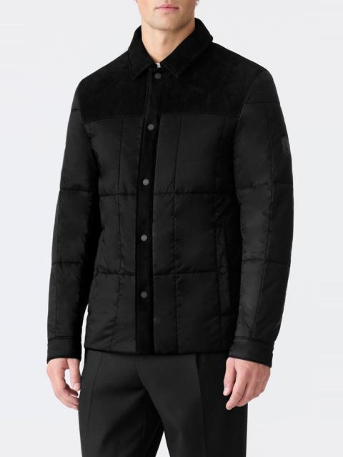 MACKAGE Mackage Henrick Mixed Media Insulated Water Resistant Shirt Jacket in Black at Nordstrom