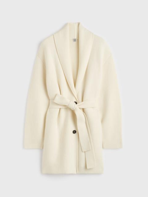 TOTEME Shawl-lapel cashmere-wool robe ecru