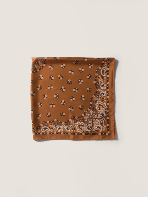 Miu Miu Printed silk scarf