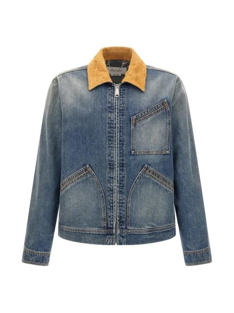 Alexander McQueen Mcqueen Men Suede Denim Jacket