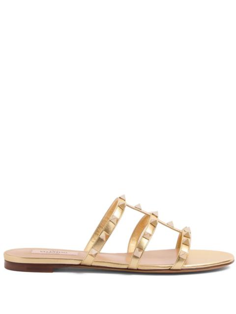 Valentino Valentino Garavani Women Rockstud Leather Flat Sandals