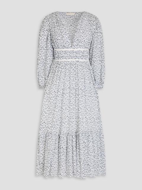 ULLA JOHNSON Malena floral-print cotton-crepon midi dress