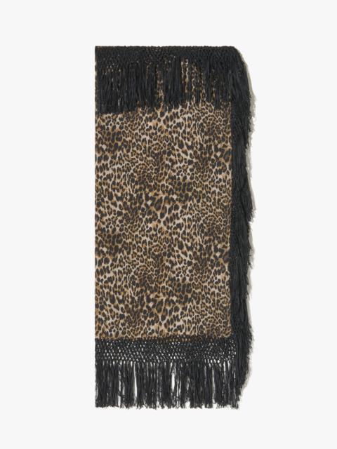 NILI LOTAN SHAWL SILK FRINGED SCARF