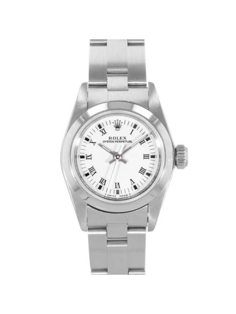 ROLEX Pre-owned Rolex Oyster Perpetual 26 Automatic Chronometer White Dial Ladies Watch 67180 WRO