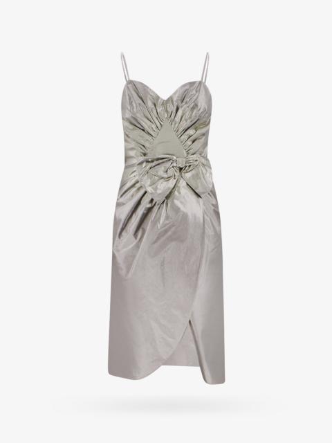 Maison Margiela Maison Margiela Laminted Cotton Dress With Frontal Bow