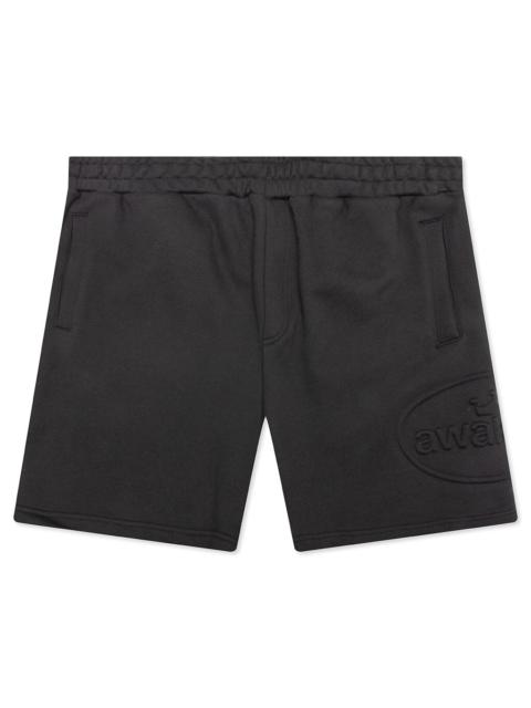 AWAKE NY DEBOSSED SWEATSHORTS - BLACK