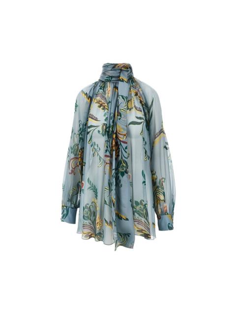 Etro BLUSA IN SETA CON MOTIVO NARCISI