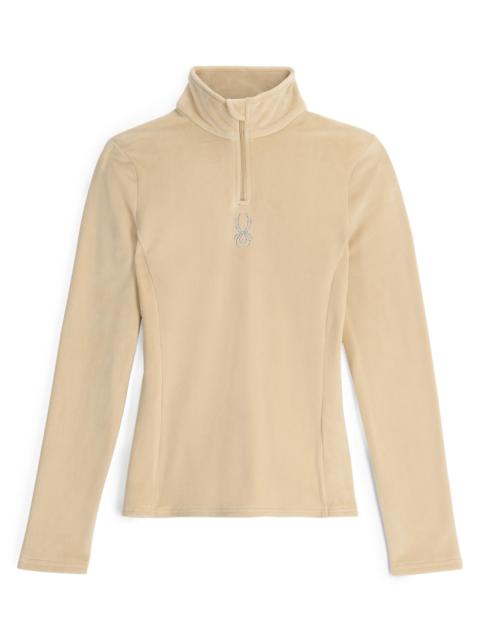 SPYDER Womens Shimmer Bug Half Zip T-Neck - Sanddune