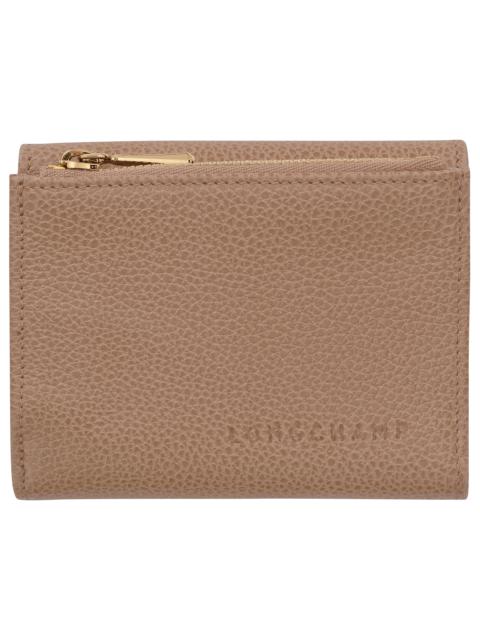 Longchamp Le Foulonné Compact wallet Biscuit - Leather
