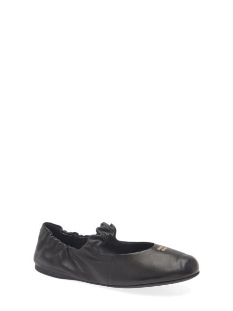 Miu Miu Miu Miu Ruched Ballerina Flat in Nero at Nordstrom