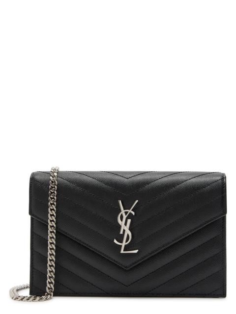 SAINT LAURENT Saint Laurent Quilted Pebbled Leather Wallet-on-chain