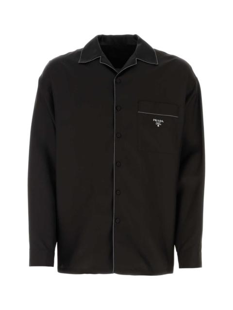 Prada Prada Men Black Silk Shirt