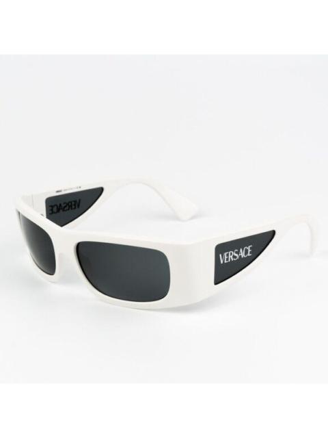 VERSACE NEW Versace VE4482 314/87 White Dark Grey Rectangular Unisex Sunglasses