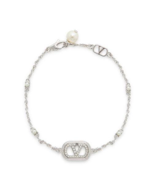 Valentino Valentino Garavani Vlogo Embellished Chain Bracelet