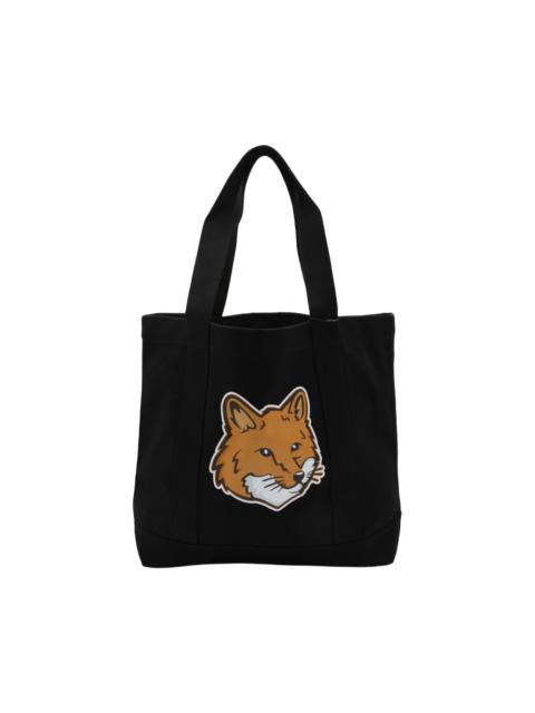 Black Cotton Fox Head Tote Bag