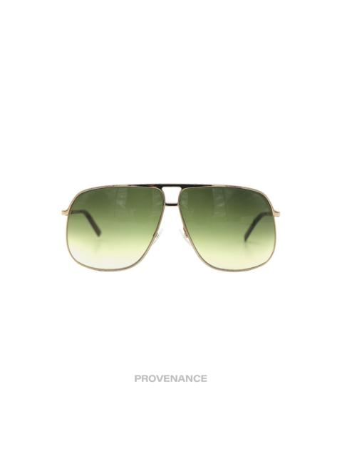 Gucci Extended Aviator Sunglasses - Brushed Gold