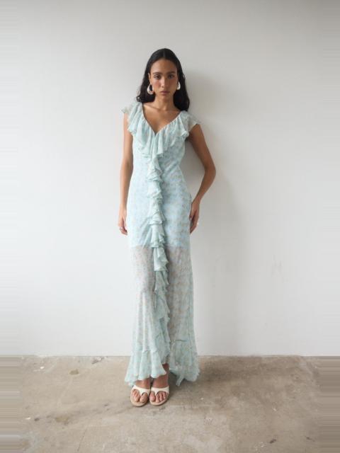 De La Vali SOLEIL CHIFFON MAXI DRESS IN SPRING BLOOM FLORAL