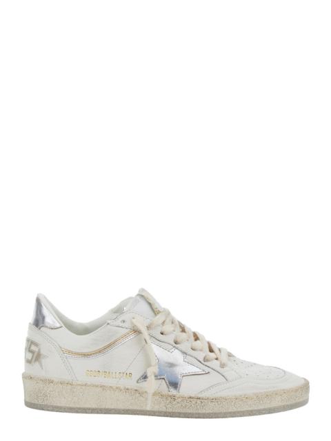 Golden Goose Golden Goose Women 'Ballstar' White Low Top Sneakers With Laminated Star Patch On The Side And Lamin