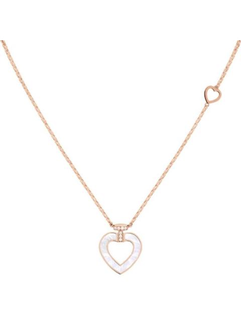 Other Designers Fred Pretty Woman 18k Rose Gold Diamond Heart Necklace