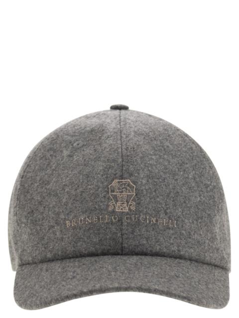 Brunello Cucinelli Brunello Cucinelli Men Virgin Wool Flannel Baseball Cap With Embroidery